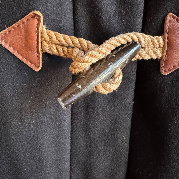 J.Crew Black Hooded Toggle Wool Coat Size 2 Fall Outfit Cozy Whimsigoth Layer - Picture 13 of 13